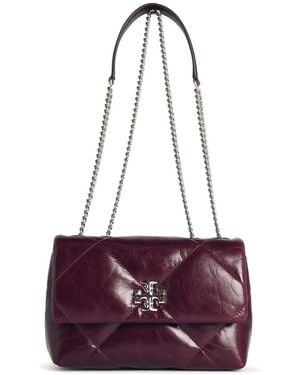 Tory Burch Small 'kira' Bourgondy Lear Crossbody Bag - Paars