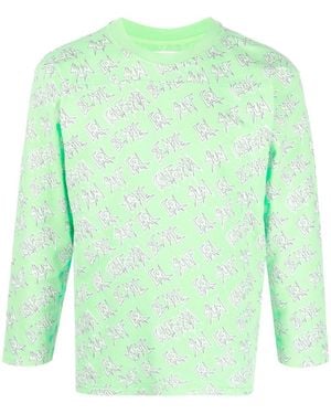 ERL Printed Longsleeve Tshirt Knit Clothing - Green