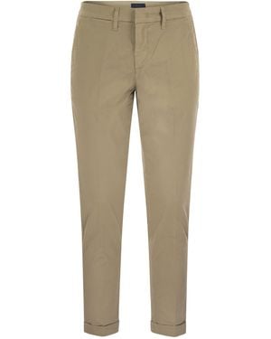 Fay Stretch Gabardine Slim Trousers - Natural