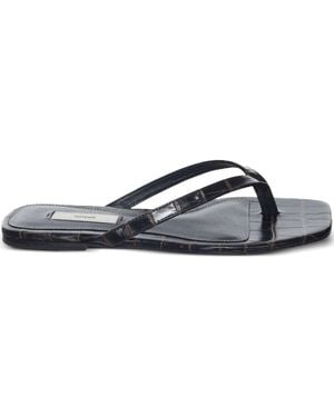 TOTEME Leather Flat Thong Sandals - Blue