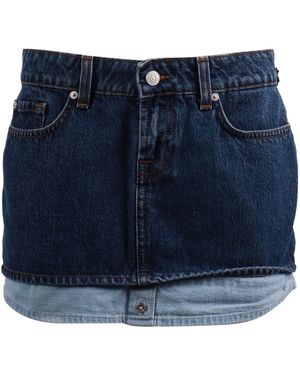 7 For All Mankind Double Layer Cherry Cotton Skirt - Blue