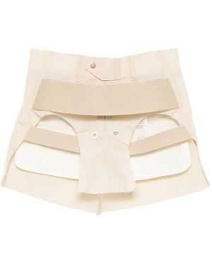 Rick Owens Skirt With Layered Straps And Temple Cutout - Natural