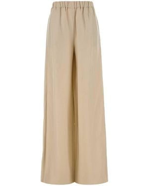 Max Mara Sand Linen Blend Wide-Leg Moro Pant - Natural
