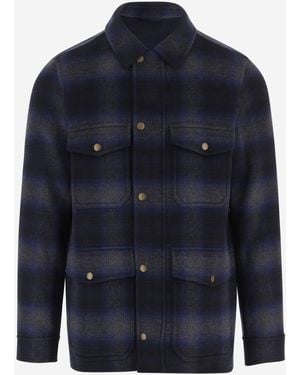 Woolrich Wool-Blend Check Shirt - Blue