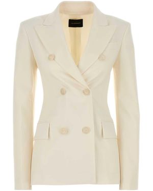 ANDAMANE Ivory Stretch Gabardine Blazer - Natural