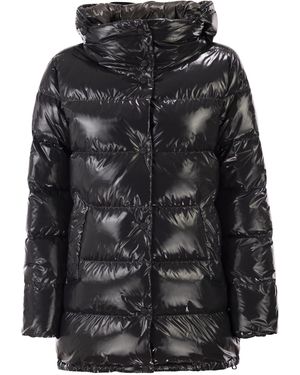 Herno Daunenjacke aus glänzendem Nylon - Schwarz