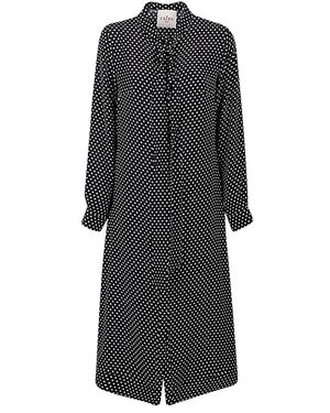 CRI.DA Polka Dot Silk Midi Kleid - Grau