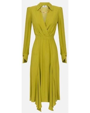 Elisabetta Franchi Kleid mit röhrenförmiger Halskette - Gelb