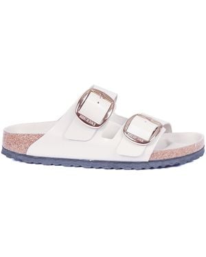Birkenstock Arizona Big Buckle Hex Shine Oyster, Natural Lea, S - White