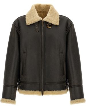 DSquared² 'Aviator' Schaffelljacke - Schwarz