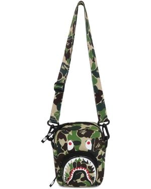 A Bathing Ape Abc Camo Shark Mini Bag M - White