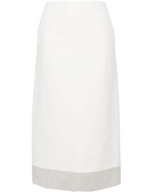 SPORTMAX FASHION Silk Midi Skirt - White
