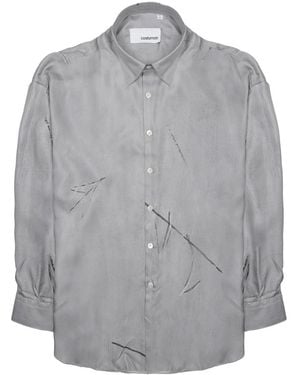 Costumein Silk Short Sleeve Shirt For - Grey