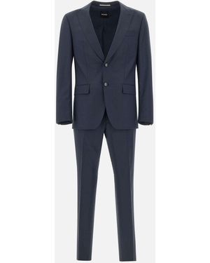 BOSS Marineblauer Mikro-Muster-Anzug
