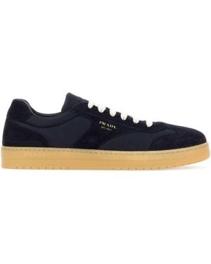 Prada Midnight Suede E Re-Nylon Trainers - Blue