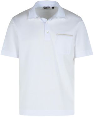 ZEGNA 'reines' weißes Baumwollpolohemd
