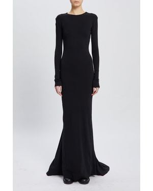 Ann Demeulemeester Jesse Long Sleeve X-Long Flared Dress - Black