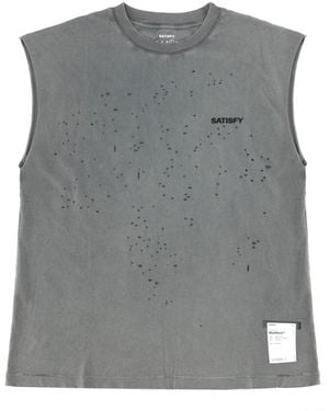 Satisfy Canotta Smanicata Con Logo - Gray