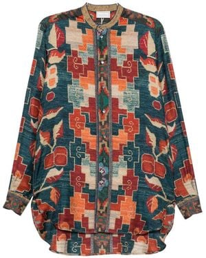 Pierre Louis Mascia Printed Silk Shirt - Red