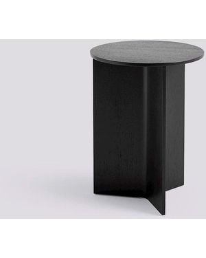 Hay Heu geschlitzte Tischholz rund Ø35 x H47 - Schwarz