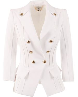Elisabetta Franchi Jacket Polyester Elastane - White