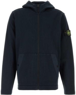 Stone Island Dark Relaxed Zip Up Hoodie - Blue