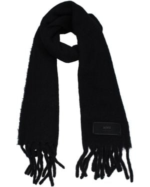 Ami Paris Black Leather Scarves