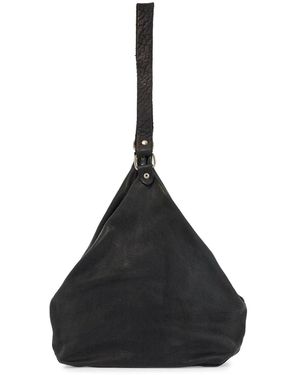 Guidi Black Horse Leder dreieckiger Tasche mit Reißverschluss - Schwarz