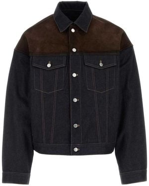Prada Suede Leather And Denim Blouson - Black