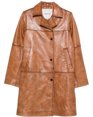 Herskind Abrigo de cuero Shelly - Marrón