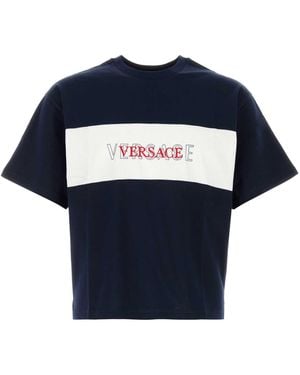 Versace Dark Cotton T Shirt - Blue
