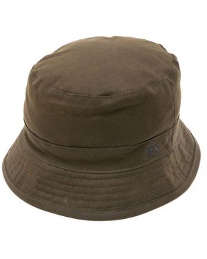 Baracuta Gewachster Fischerhut Mit Logo-Stickerei - Grün