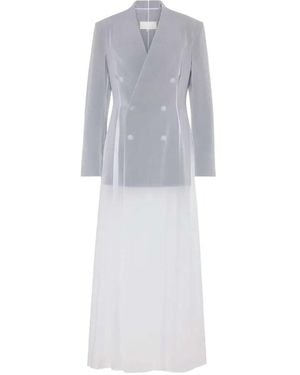 Maison Margiela Midi-Jurk Met Lange Mouwen - Wit