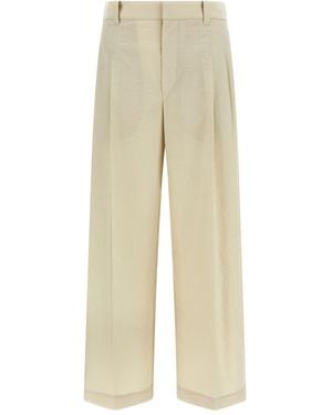 Brunello Cucinelli Cotton Trousers - Natural