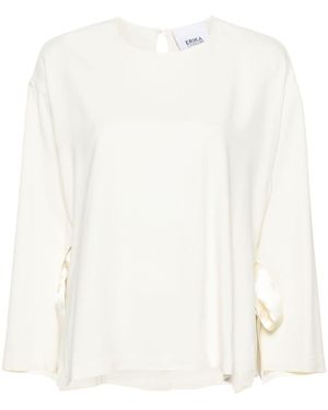 Erika Cavallini Semi Couture Wide Open-Sleeves Blouse - White