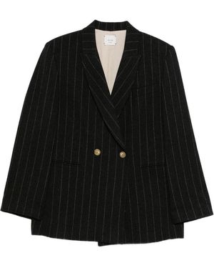 Alysi Wollen Jasje Met Dubbele Rij Knopen - Zwart