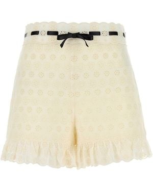 Valentino Garavani Ivory Lace Shorts - Natural