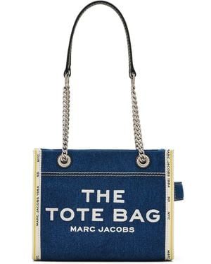 Marc Jacobs The Denim Chain Small Tote Bag Dark Wash - Blue