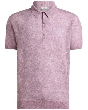 Etro Polo con estampado floral de - Rosa