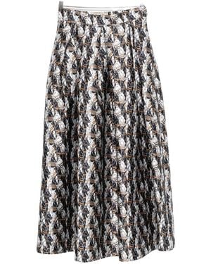 ALESSANDRO ENRIQUEZ Jupe longue imprimée - Blanc