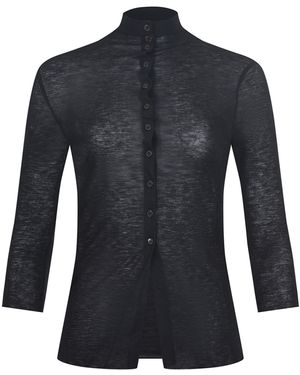 Alysi Pullover aus schwarzer Wollmischung. - Blau