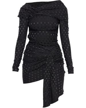 Isabel Marant Drapiertes Elara Minikleid mit Polka Dots - Schwarz