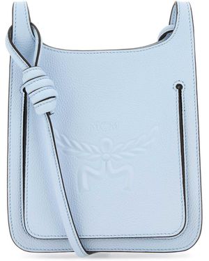 MCM Pastell Hellblau Leder Mini Hommel Hobo Crossbody Tasche