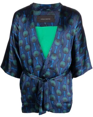 OZWALD BOATENG Jacke Mit Geometrischem Print - Blau