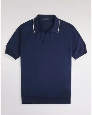 Fay Gestricktes Poloshirt - Blau