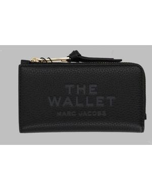 Marc Jacobs Wallet The Leather Slim Cow & Purses - Black