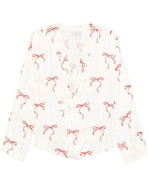 forte_forte Printed Crossed Shirt - White