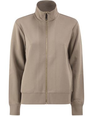 Max Mara Smmcarezza Sweatshirt mit hohem Kragen und Reißverschluss - Braun
