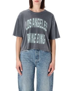 Anine Bing Johnny Cropped T-Shirt - Blue