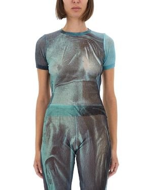 Jean Paul Gaultier Water" Mesh T-Shirt - Blue